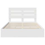 Letto con Contenitore Bianco 150 x 200 cm Legno truciolato