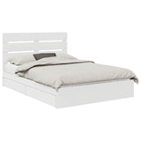 Letto con Contenitore Bianco 140 x 190 cm Legno truciolato