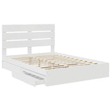 Letto con Contenitore Bianco 140 x 190 cm Legno truciolato