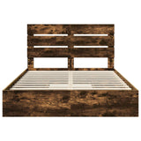 Letto con Contenitore con testiera Rovere fumé 140 x 190 cm