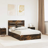 Letto con Contenitore con testiera Rovere fumé 120 x 200 cm