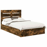 Letto con Contenitore con testiera Rovere fumé 120 x 200 cm