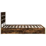 Letto con Contenitore con testiera Rovere fumé 120 x 200 cm