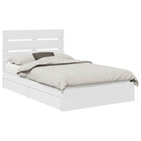 Letto con Contenitore Bianco 120 x 190 cm Legno truciolato