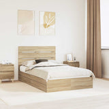 Letto con Contenitore con testiera Rovere Sonoma 120 x 190 cm