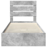 Letto con Contenitore con testiera Grigio cemento 100 x 200 cm