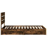 Letto con Contenitore Rovere fumé 90 x 200 cm Legno truciolato