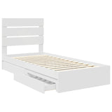 Letto con Contenitore Bianco 90 x 190 cm Legno truciolato