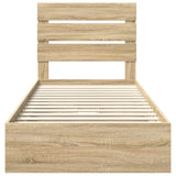 Letto con Contenitore con testiera Rovere Sonoma 90 x 190 cm