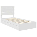 Letto con Contenitore Bianco 75 x 190 cm Legno truciolato