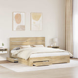 Struttura del letto con cassetto Rovere Sonoma 200 x 200 cm