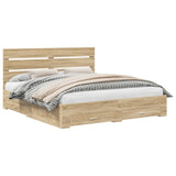 Struttura del letto con cassetto Rovere Sonoma 200 x 200 cm