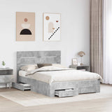 Struttura del letto con cassetto Grigio cemento 160 x 200 cm