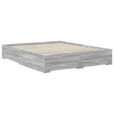Struttura del letto con cassetto Grigio Sonoma 160 x 200 cm