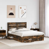 Struttura del letto Rovere fumé 150 x 200 cm Legno truciolato