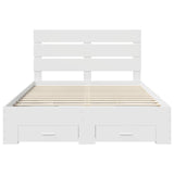 Struttura del letto Bianco 140 x 190 cm Legno truciolato