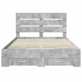 Struttura del letto con cassetto Grigio cemento 140 x 190 cm
