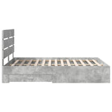Struttura del letto con cassetto Grigio cemento 140 x 190 cm