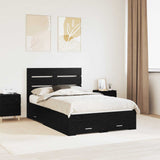 Struttura del letto Rovere Nero 120 x 190 cm Legno truciolato