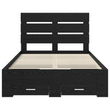 Struttura del letto Rovere Nero 120 x 190 cm Legno truciolato