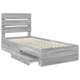 Struttura del letto Grigio Sonoma 90 x 200 cm Legno truciolato