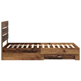 Struttura del letto Legno vecchio 90 x 200 cm Legno truciolato
