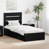 Struttura del letto Rovere Nero 90 x 190 cm Legno truciolato
