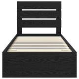 Struttura del letto Rovere Nero 90 x 190 cm Legno truciolato