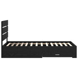 Struttura del letto Rovere Nero 90 x 190 cm Legno truciolato