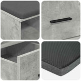 Panca per ingresso con cuscino Grigio Cemento 60 x 38 x 46 cm