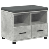 Panca per ingresso con cuscino Grigio Cemento 60 x 38 x 46 cm