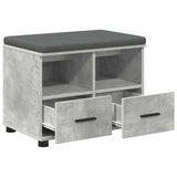 Panca per ingresso con cuscino Grigio Cemento 60 x 38 x 46 cm