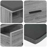 Panca per ingresso con cuscino Sonoma grigia 60 x 38 x 46 cm