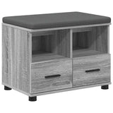 Panca per ingresso con cuscino Sonoma grigia 60 x 38 x 46 cm