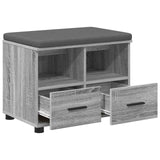 Panca per ingresso con cuscino Sonoma grigia 60 x 38 x 46 cm