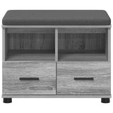 Panca per ingresso con cuscino Sonoma grigia 60 x 38 x 46 cm