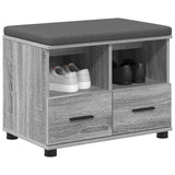 Panca per ingresso con cuscino Sonoma grigia 60 x 38 x 46 cm
