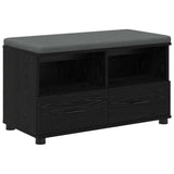 Panca per ingresso con cuscino Rovere Nero 80 x 38 x 46 cm