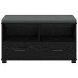 Panca per ingresso con cuscino Rovere Nero 80 x 38 x 46 cm