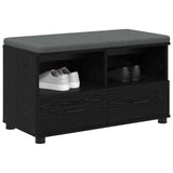 Panca per ingresso con cuscino Rovere Nero 80 x 38 x 46 cm