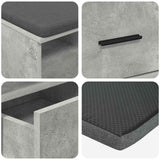 Panca per ingresso con cuscino Grigio Cemento 80 x 38 x 46 cm