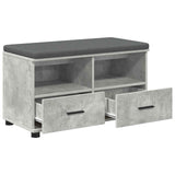 Panca per ingresso con cuscino Grigio Cemento 80 x 38 x 46 cm