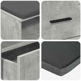 Panca per ingresso con cuscino Grigio Cemento 100 x 38 x 46 cm