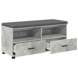 Panca per ingresso con cuscino Grigio Cemento 100 x 38 x 46 cm