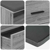 Panca per ingresso con cuscino Sonoma grigia 100 x 38 x 46 cm