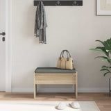 Panca per ingresso con cuscino Rovere Sonoma 63 x 38 x 40 cm