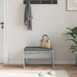 Panca per ingresso con cuscino Grigio Sonoma 63 x 38 x 40 cm