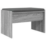 Panca per ingresso con cuscino Grigio Sonoma 63 x 38 x 40 cm