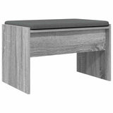 Panca per ingresso con cuscino Grigio Sonoma 63 x 38 x 40 cm