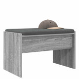 Panca per ingresso con cuscino Grigio Sonoma 63 x 38 x 40 cm
